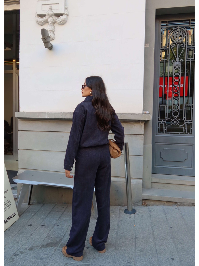Kadife Torba Cepli Ceket Takım