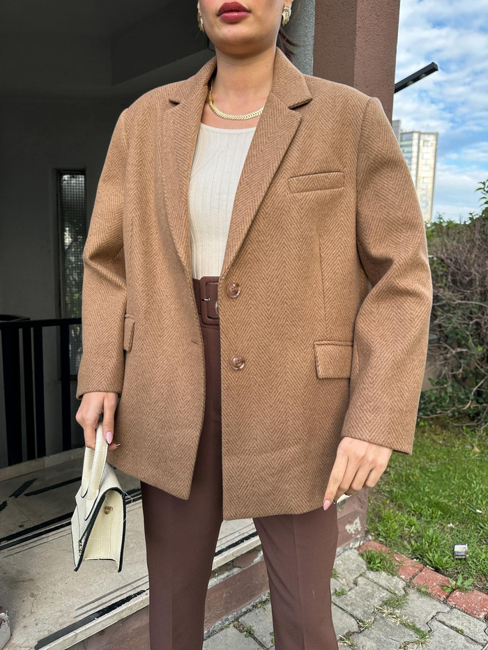 Kahve Balıksırtı Ceket
