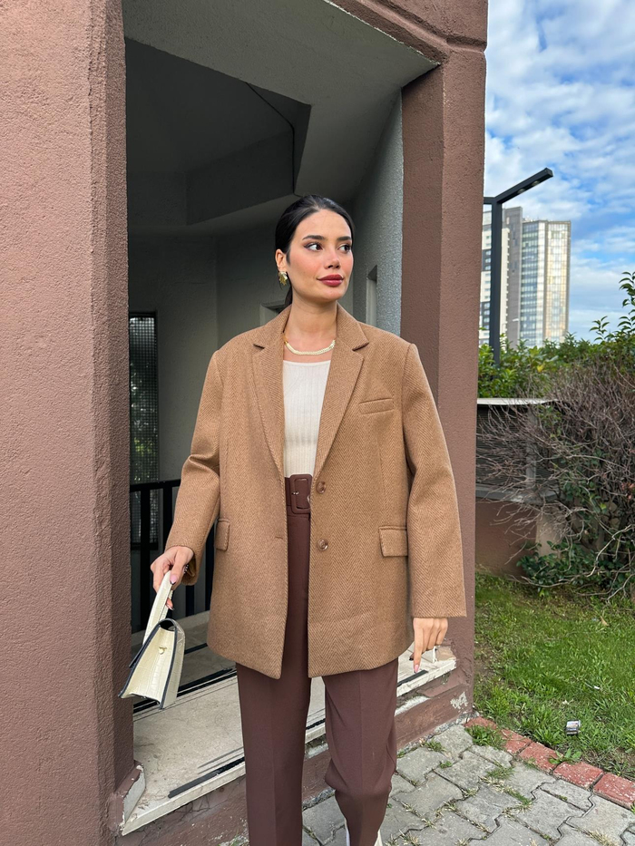 Kahve Balıksırtı Ceket