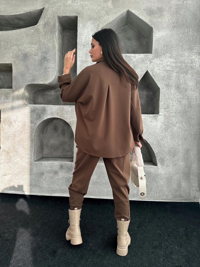 Kahve Chıc Oversize Takım