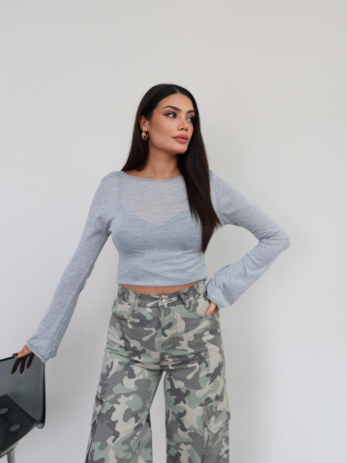 Kamuflaj Kargo Cep Denim Pantolon