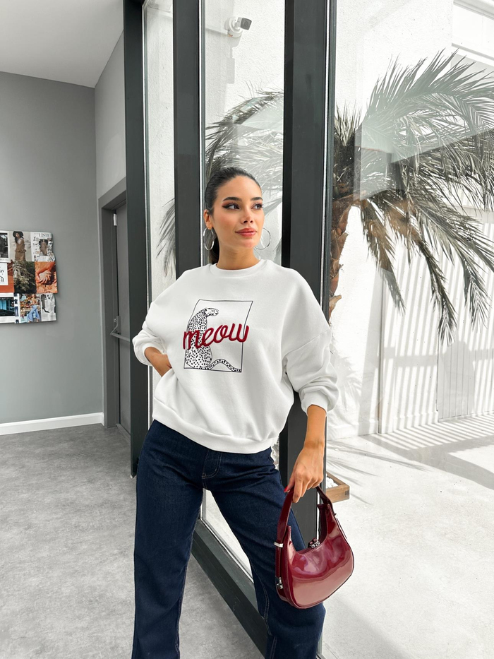 Kaplan Baskılı Şardonlu Sweatshirt