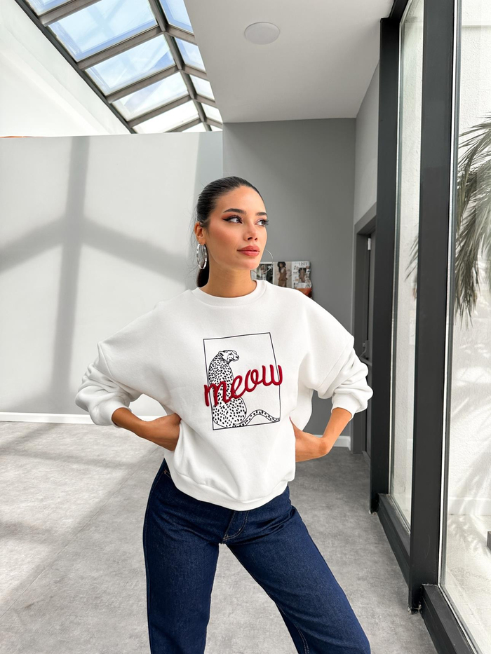 Kaplan Baskılı Şardonlu Sweatshirt