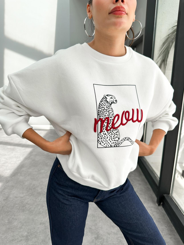 Kaplan Baskılı Şardonlu Sweatshirt