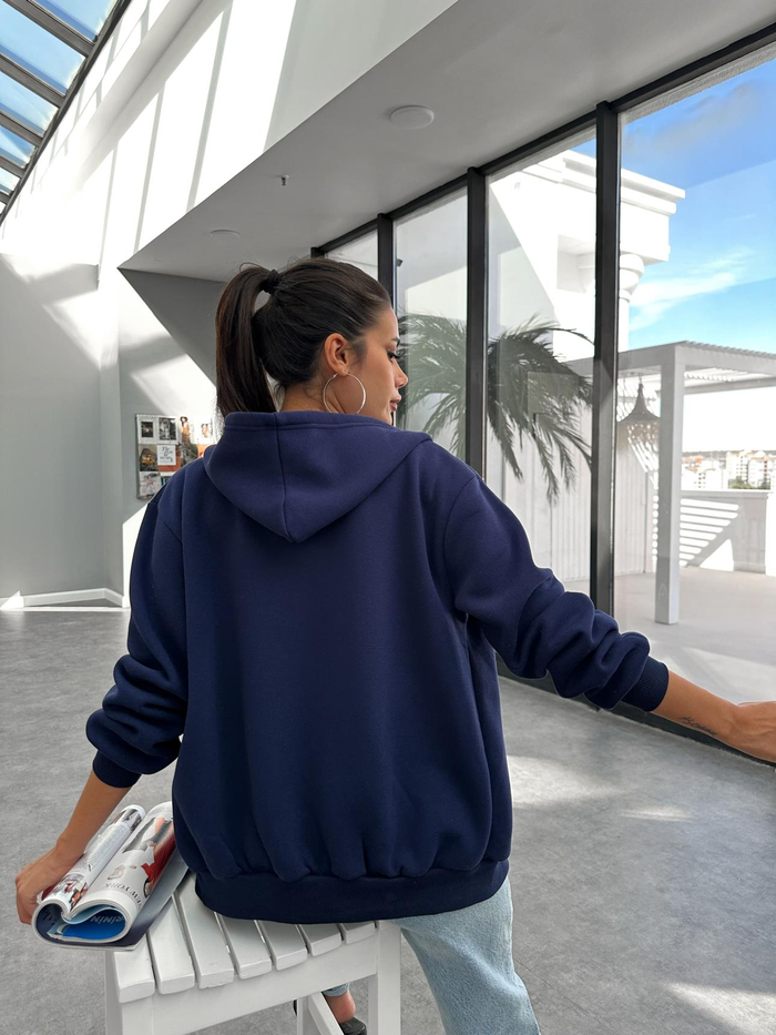 Kapüşonlu Fermuar Detay Sweatshirt