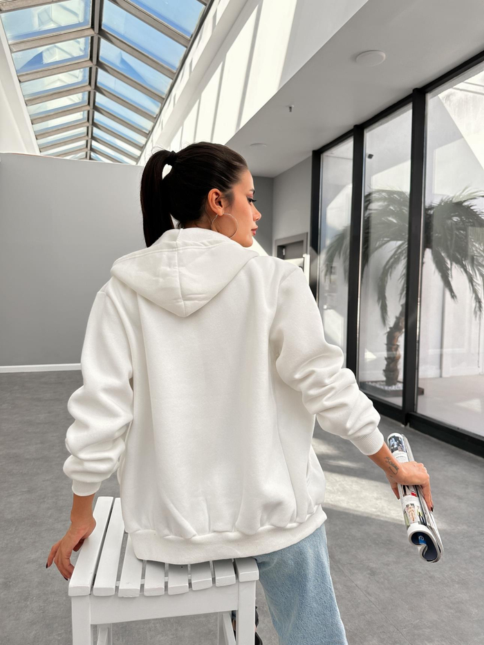 Kapüşonlu Fermuar Detay Sweatshirt