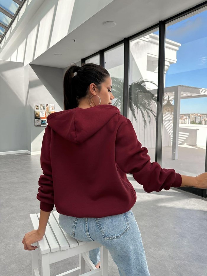 Kapüşonlu Fermuar Detay Sweatshirt