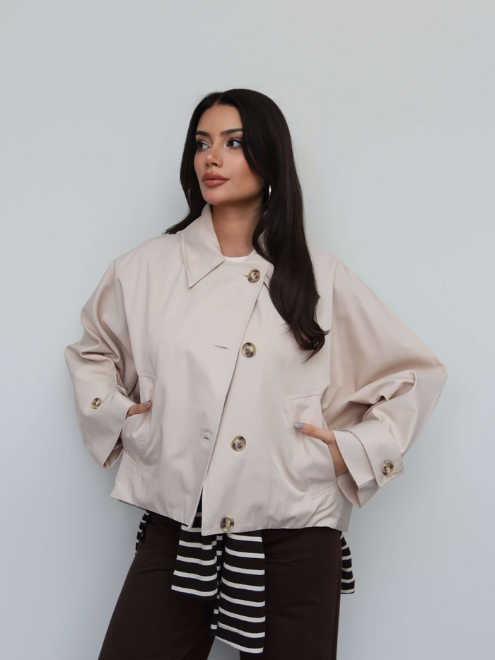 Kapüşonlu Kısa Trench