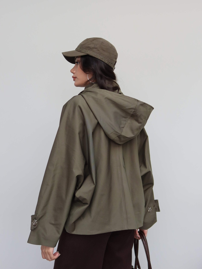 Kapüşonlu Kısa Trench
