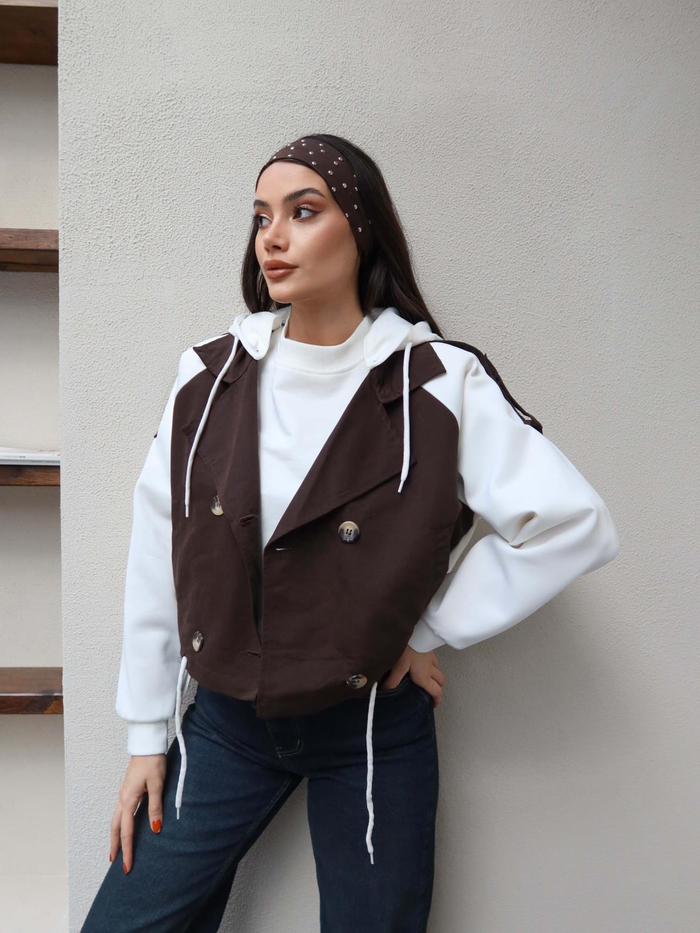 Kapüşonlu Kısa Trench