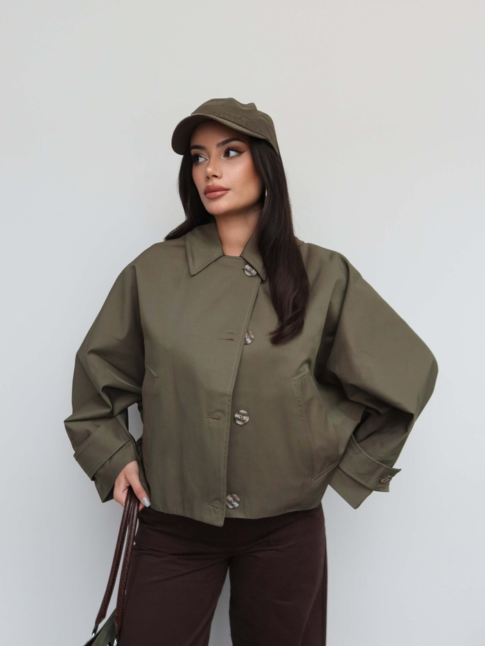 Kapüşonlu Kısa Trench