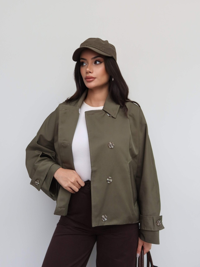 Kapüşonlu Kısa Trench
