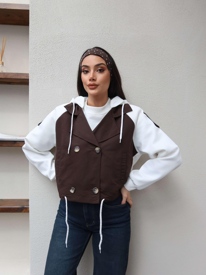 Kapüşonlu Kısa Trench
