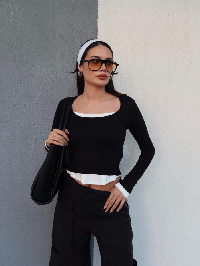 Kare Yaka Uzun Kollu Body