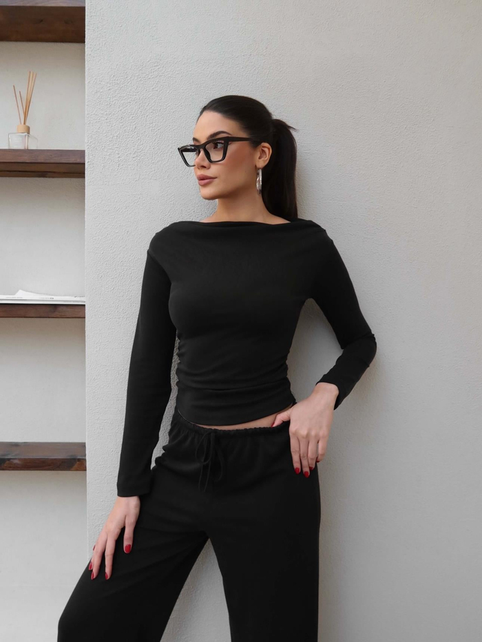 Kayık Yaka Rahat İkili Takım