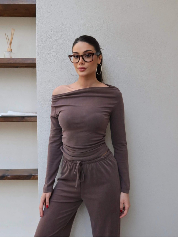 Kayık Yaka Rahat İkili Takım
