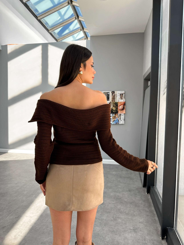 Kayık Yaka Triko Hırka