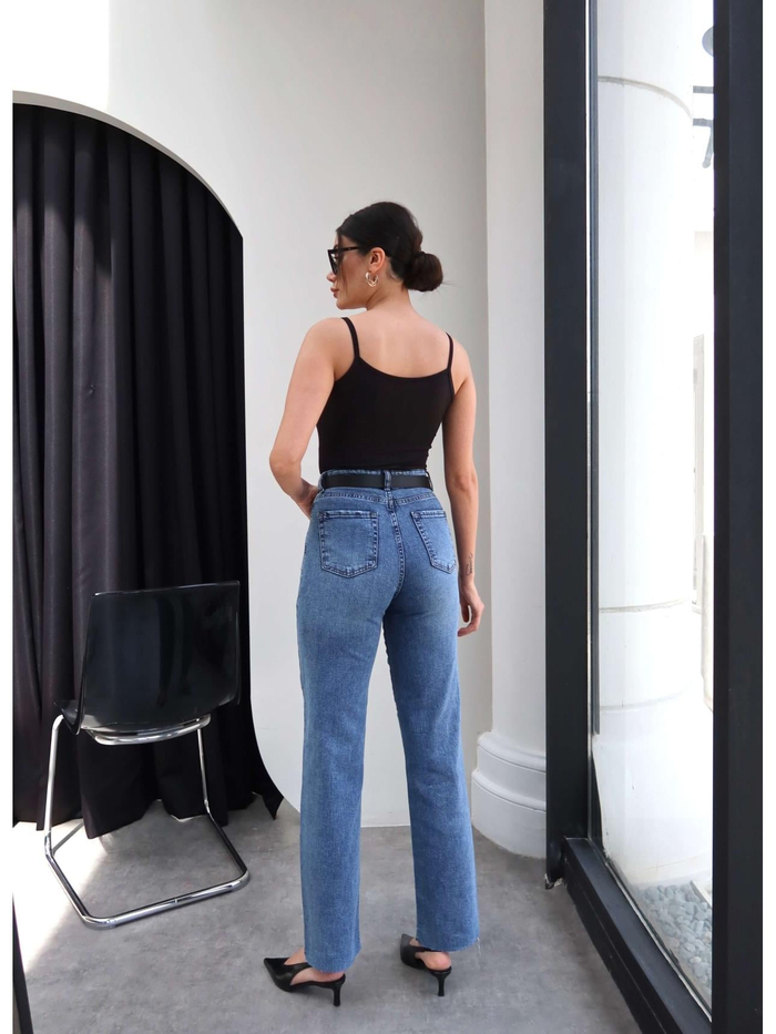 Kemerli Paça Kesik Orj Jean