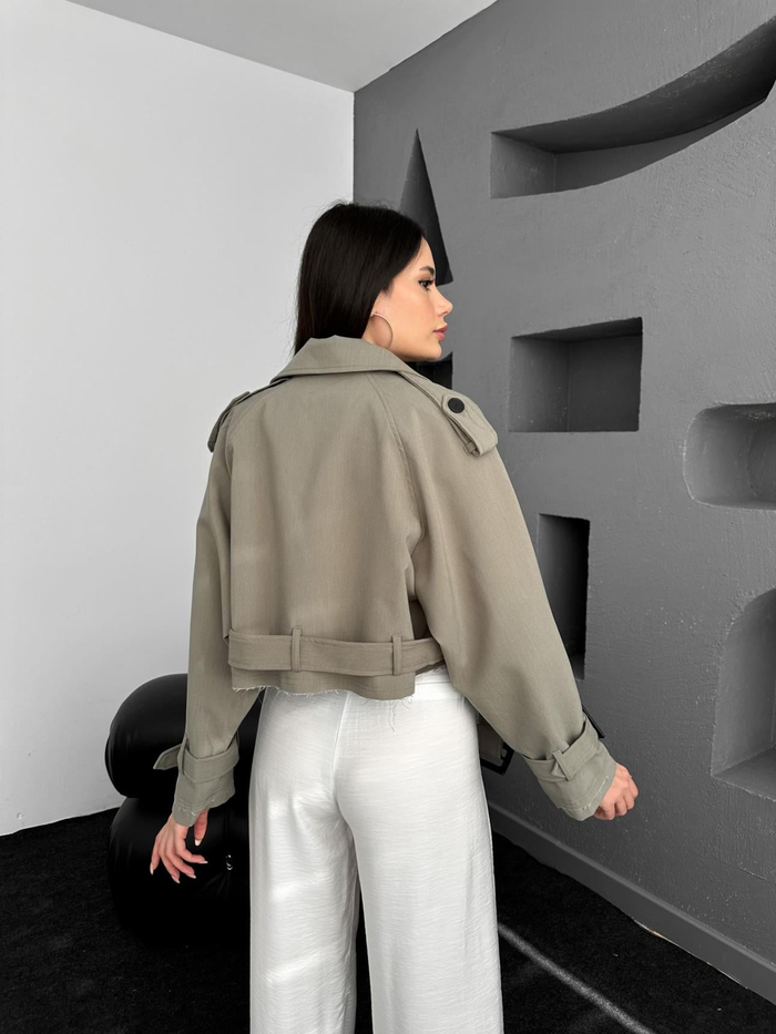 Khaki Parkas Kısa Ceket