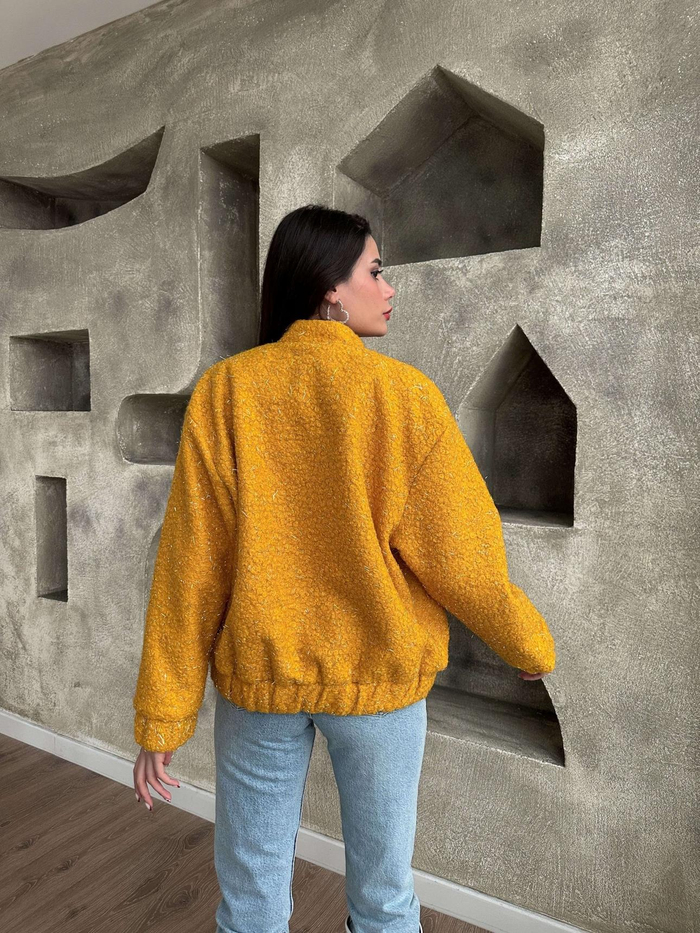 Kırçıllı Bomber Simli Ceket