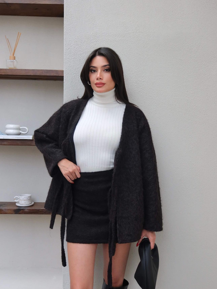Kırçıllı Kısa Kaşe Etek