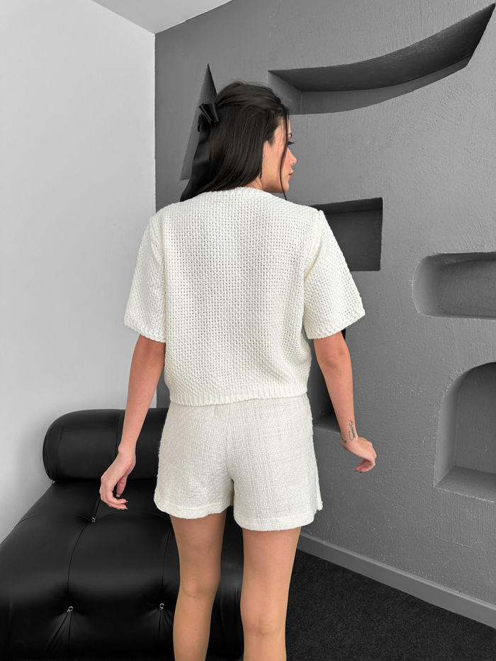 Kırık Beyaz Steffani Short Hırka