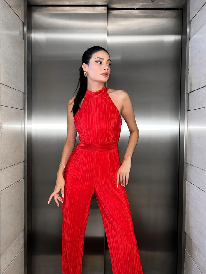 Kırmızı Pilise Tulum