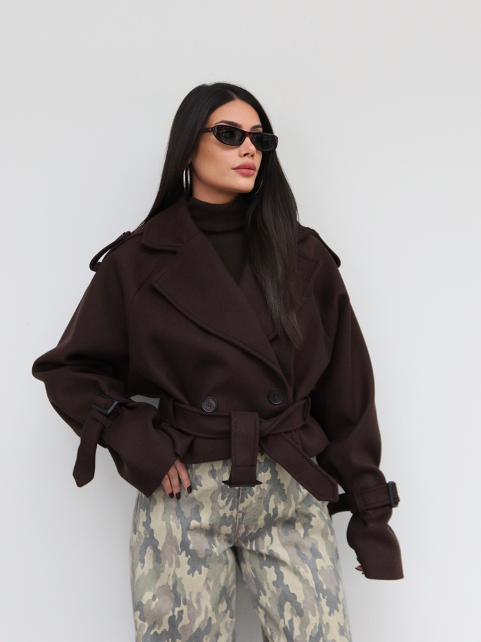 Kısa Apoletli Kaşe Kaban E.H Collection