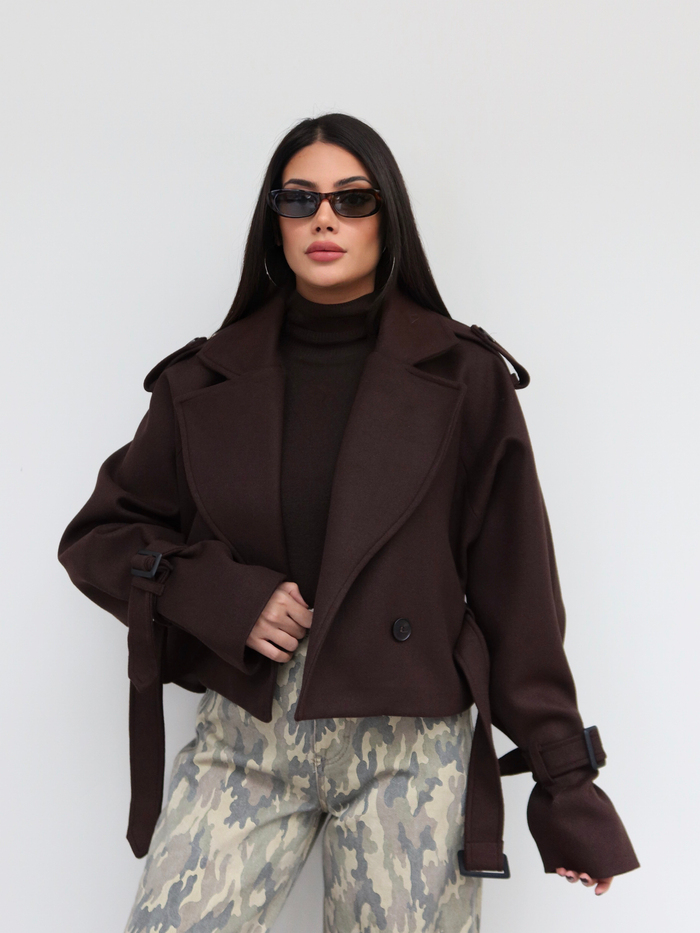 Kısa Apoletli Kaşe Kaban E.H Collection