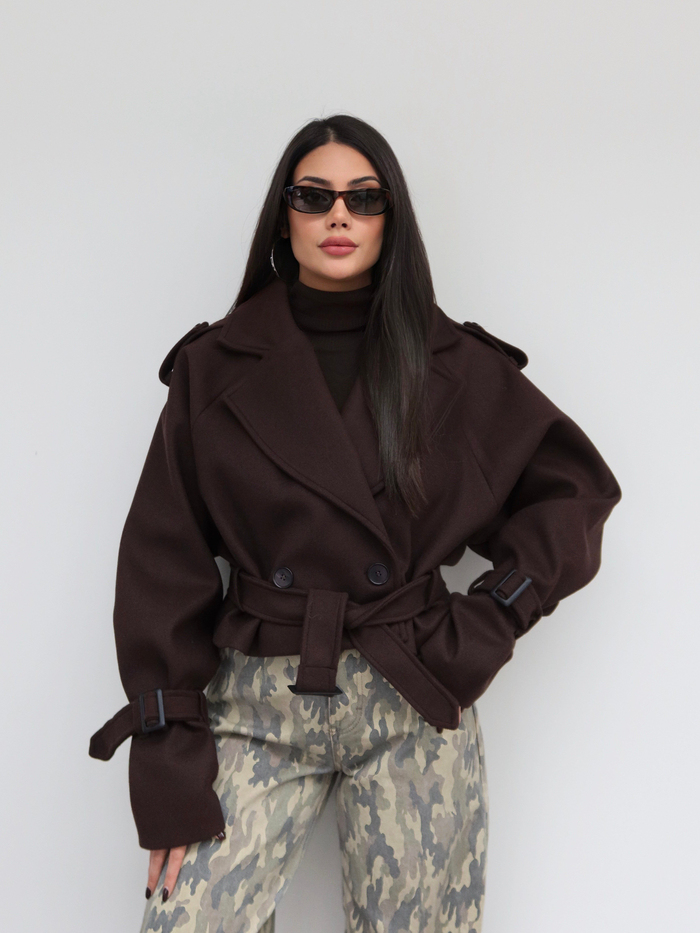 Kısa Apoletli Kaşe Kaban E.H Collection