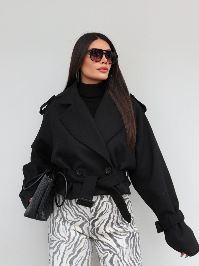 Kısa Apoletli Kaşe Kaban E.H Collection