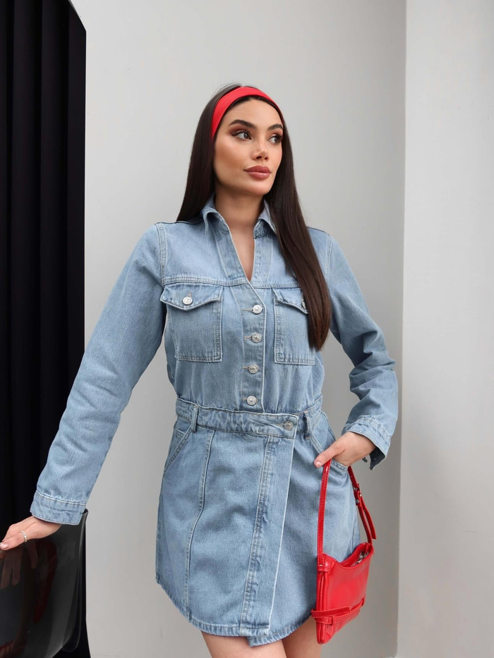 Kısa Denim Elbise