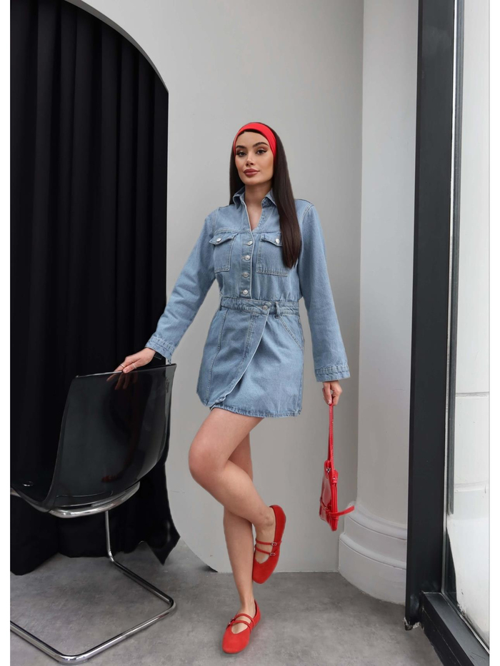 Kısa Denim Elbise