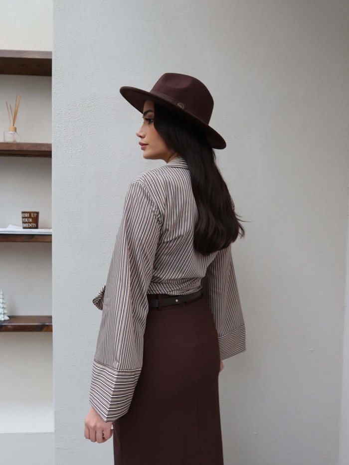 Kol Manşet Yan Bağlamalı Gömlek