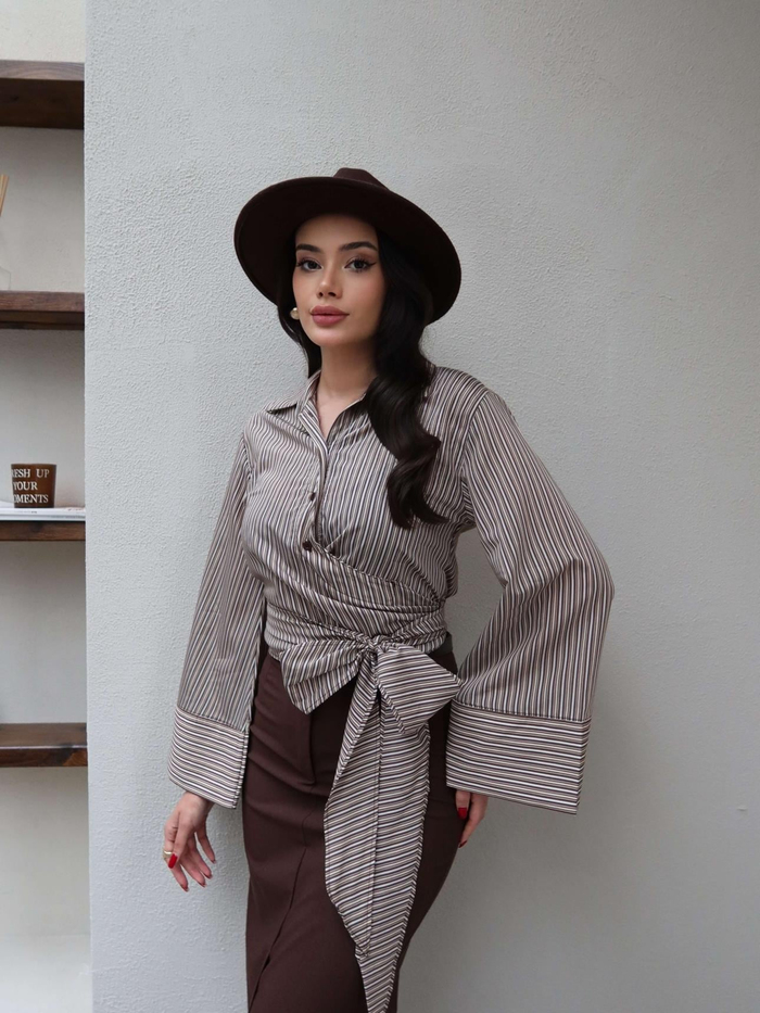 Kol Manşet Yan Bağlamalı Gömlek