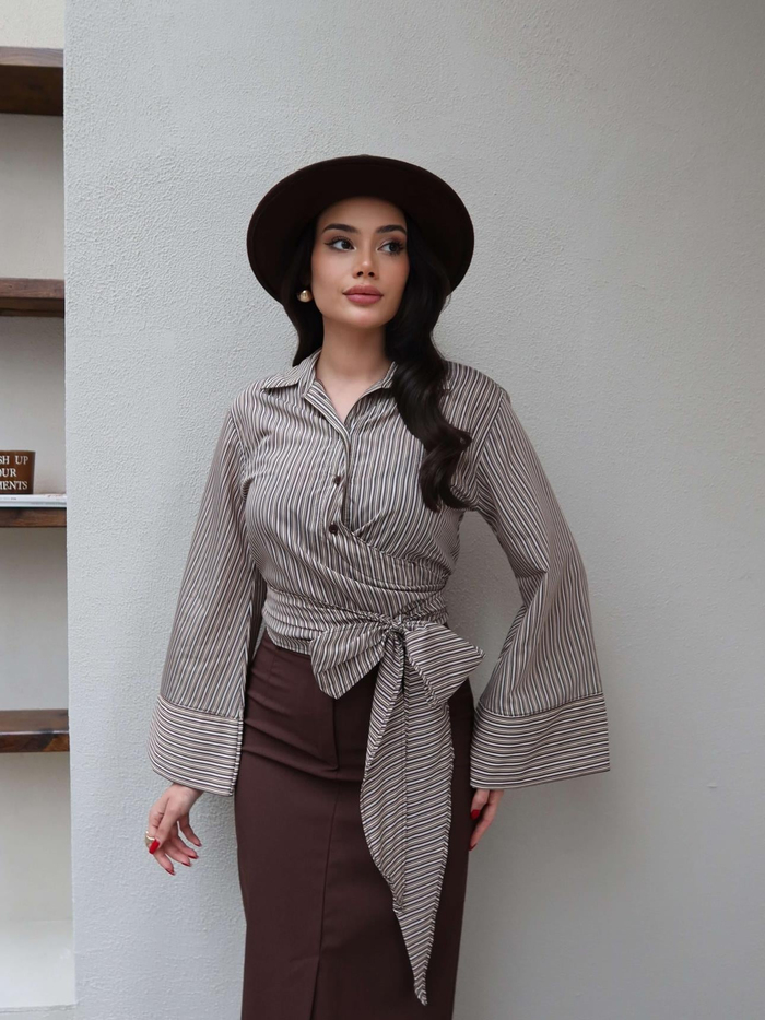 Kol Manşet Yan Bağlamalı Gömlek