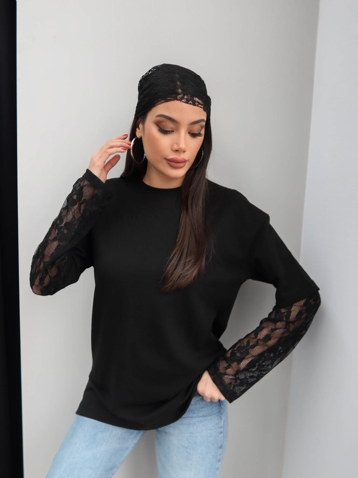 Kolları Dantel Oversize Tshirt