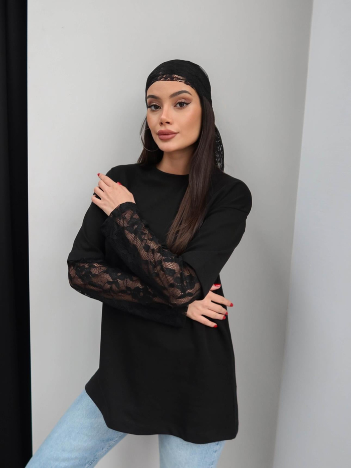 Kolları Dantel Oversize Tshirt