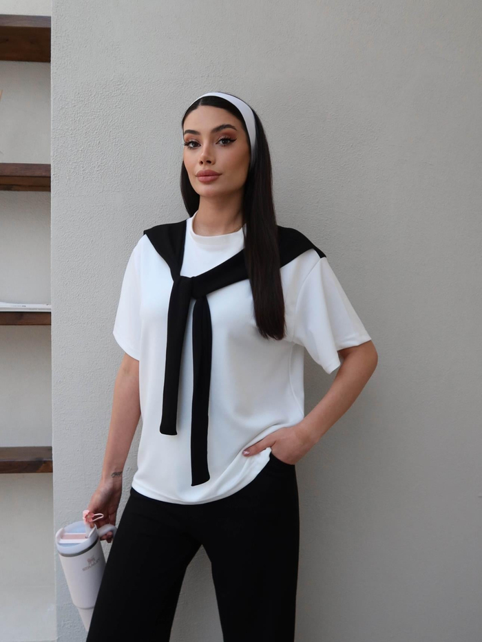 Kontrast Detay Şallı Eşofman Takım