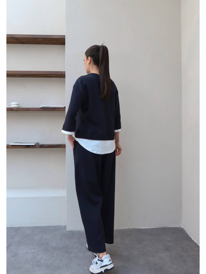 Kontrast Detay Sweat Pantolon Takım