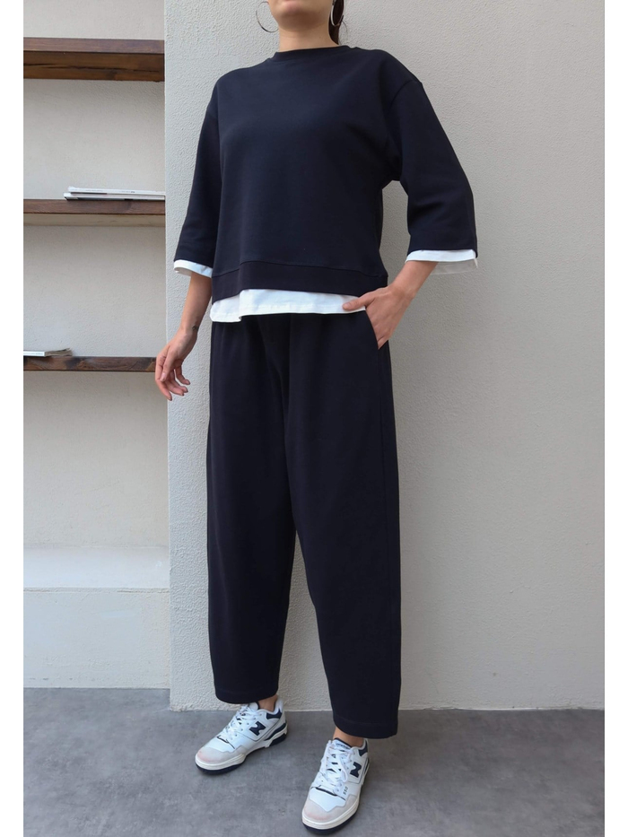Kontrast Detay Sweat Pantolon Takım