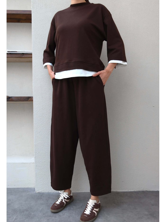 Kontrast Detay Sweat Pantolon Takım