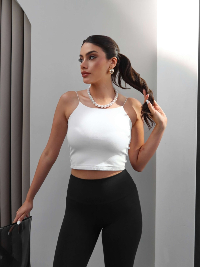 Korse Detaylı Kapri Tayt Pantolon