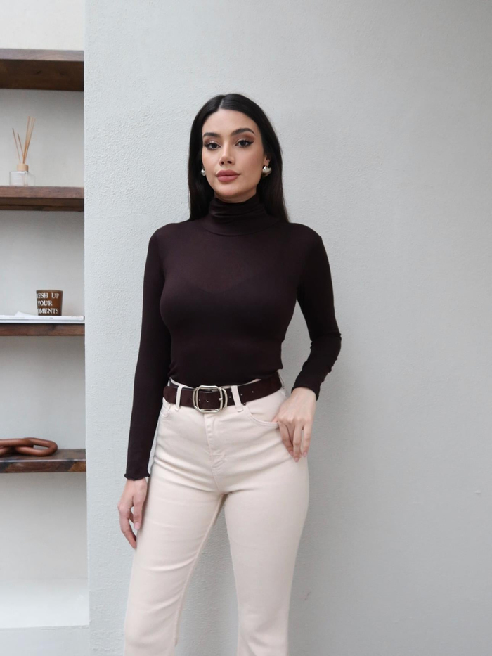 Krem İspanyol Paça Jean