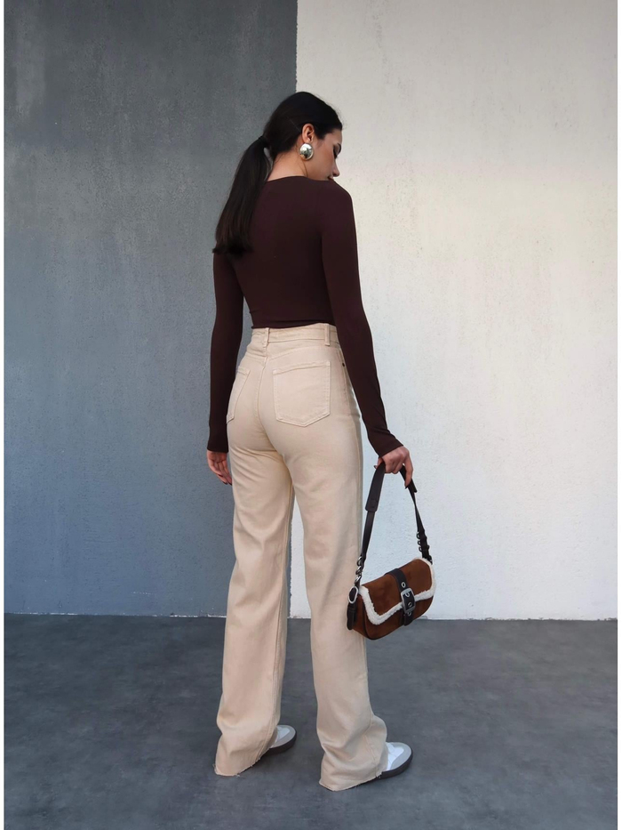 Krem Wide-Leg Jean