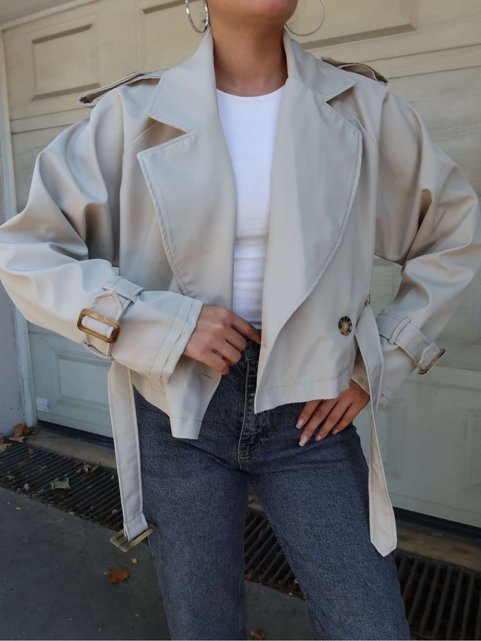 Kruvaze Yaka Crop Trench