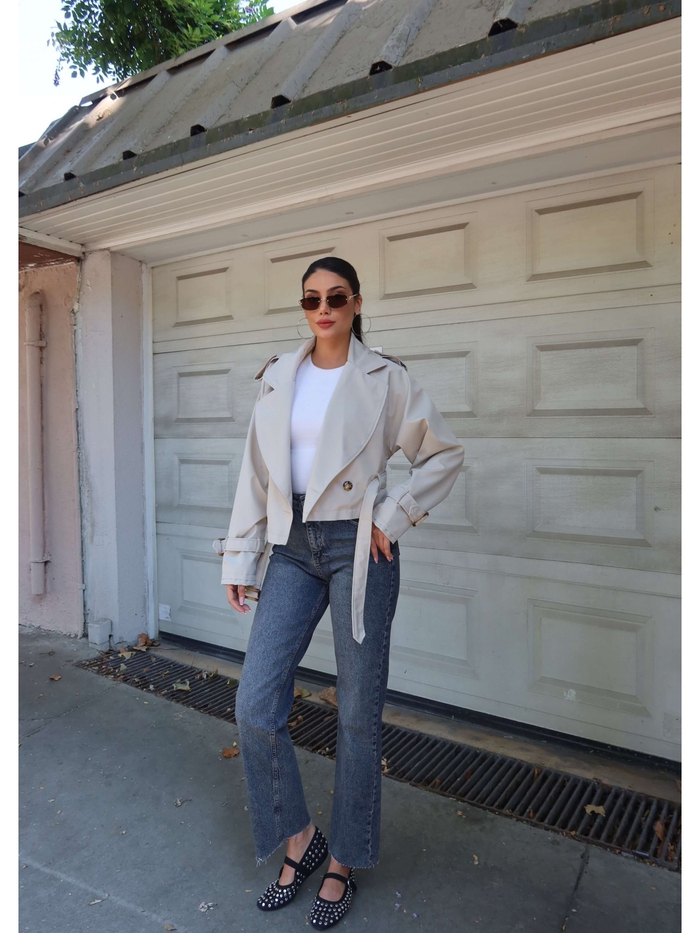Kruvaze Yaka Crop Trench