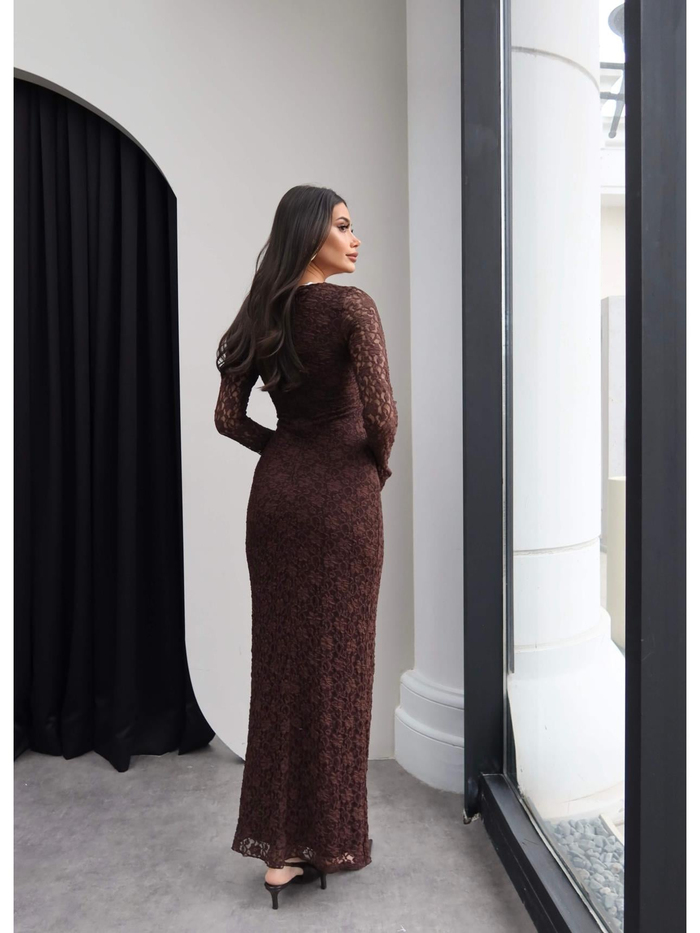 Kulplu İspanyol Kol Dantel Elbise