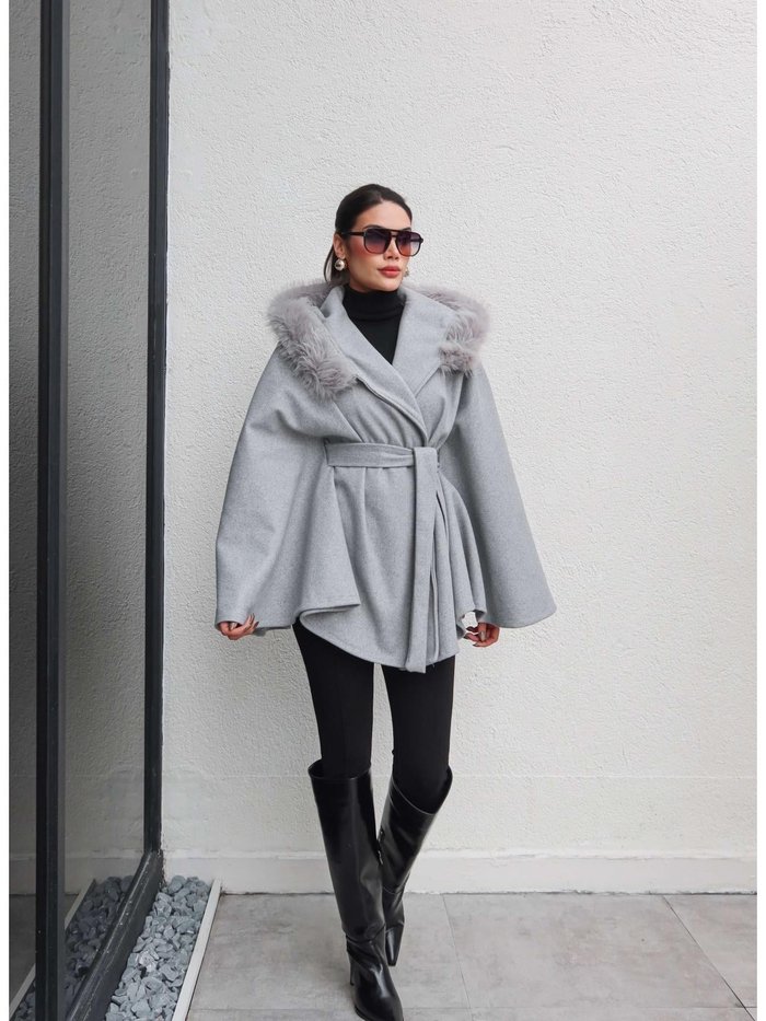 Kürk Kapüşonlu Panço