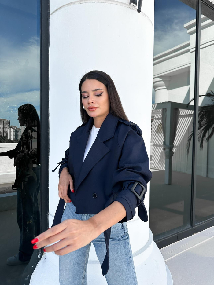 Lacivert Parkas Kısa Ceket